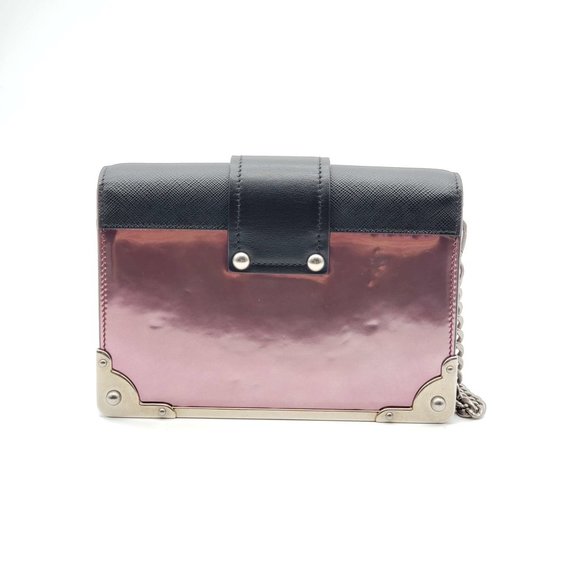 100% Authentic Prada Cahier Metallic Pink Shoulder Rare Bag - Picture 4 of 16
